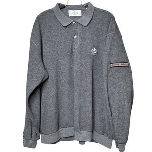 VTG SDI Golf Quarter Button Long Sleeve Fleece Pullover Sweatshirt Men's XL Gray